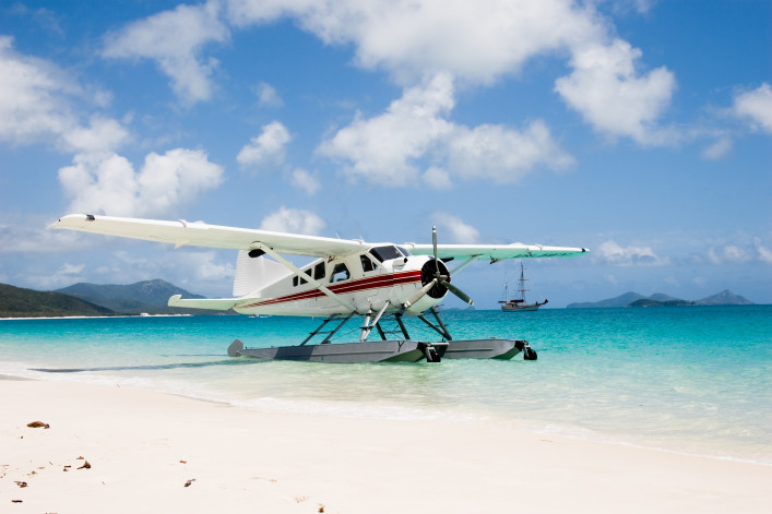 Mit dem Wassflugzeug zum Whitehaven Beach auf den Whitsunday Islands