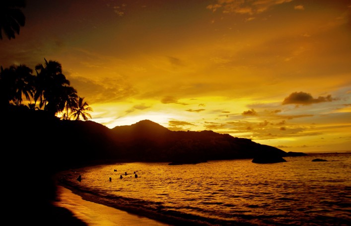 Sonnenuntergang im Tayrona Nationalpark
