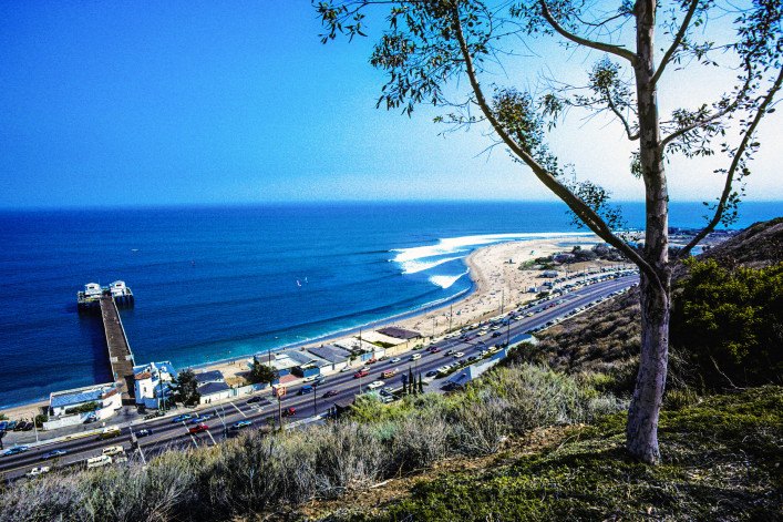 Die Aussicht über den Strand von Malibu