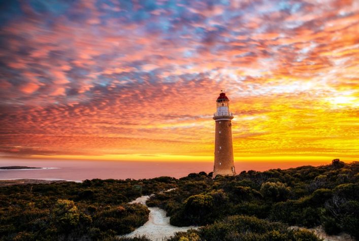 Cape Du Couedic Lighthouse at Sunset, Kangaroo Island South Australia