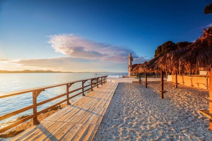 lighthouse in Zadar. Croatia.