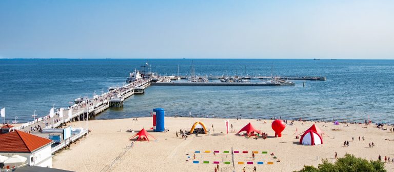 Der Strand von Sopot in Polen