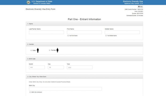 Greencard Lottery Antrag