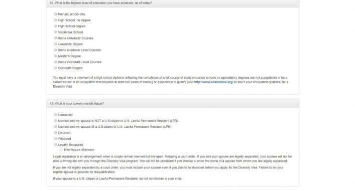 Greencard Lottery Antrag