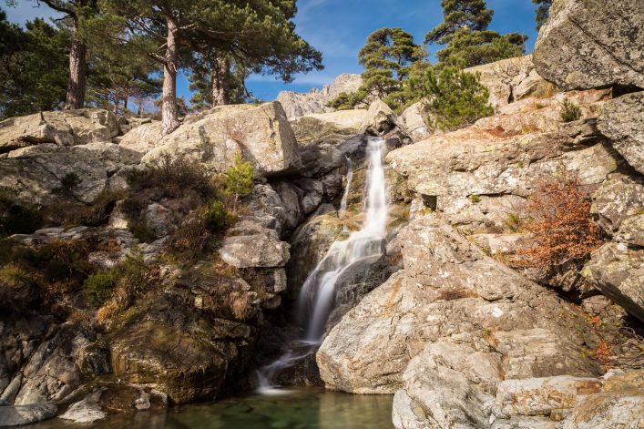 Cascade des Anglais Wasserfall in der Nähe von Vizzavona in Korsika