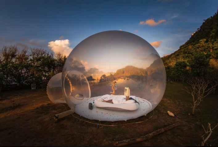 Eine Blase als Hotel auf Bali