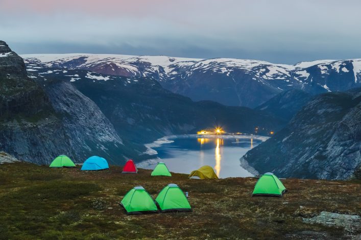 Ein Campingplatz in der Nähe der Trolltunga