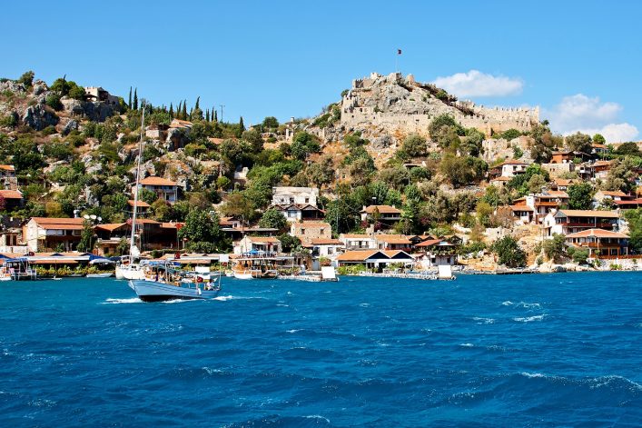 Der Ort Kaleköy mit seiner mittelalterlichen Burg