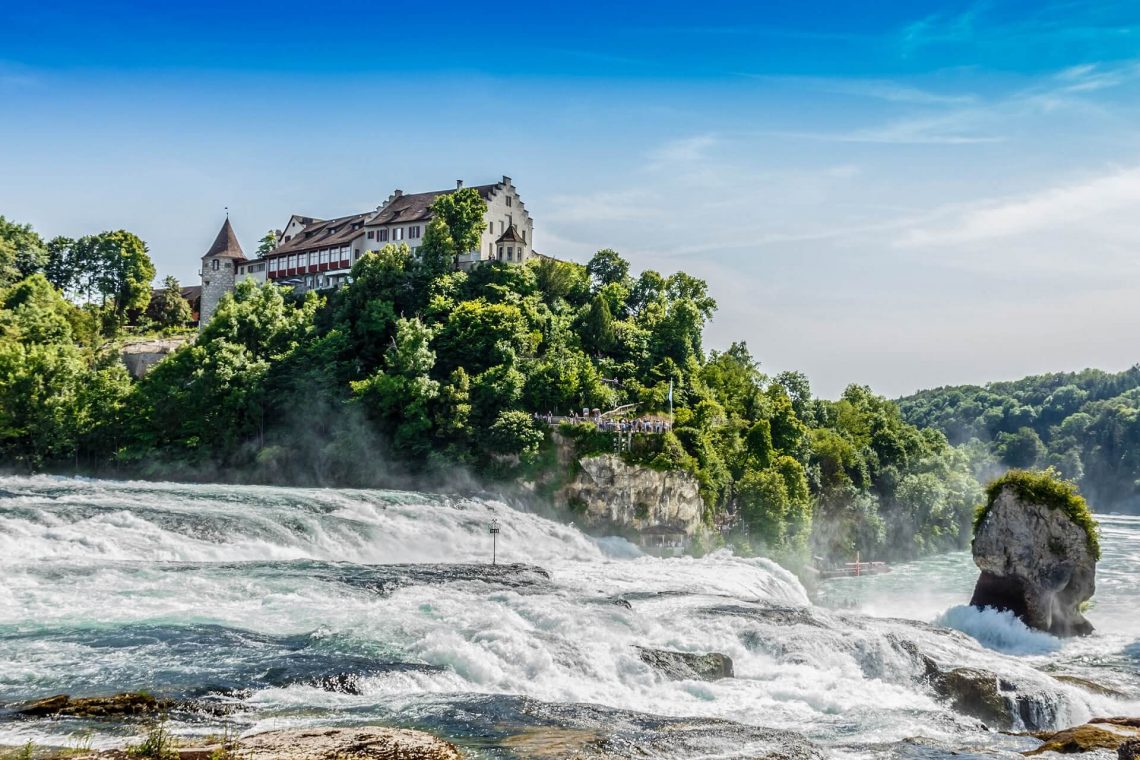 Rheinfall Wasserfall im Rhein in Neuhausen Schaffhaus, Schweiz