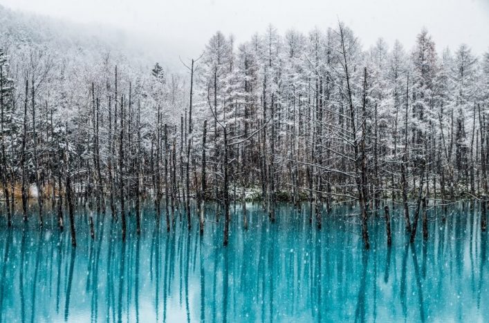Blue Pond in Japan