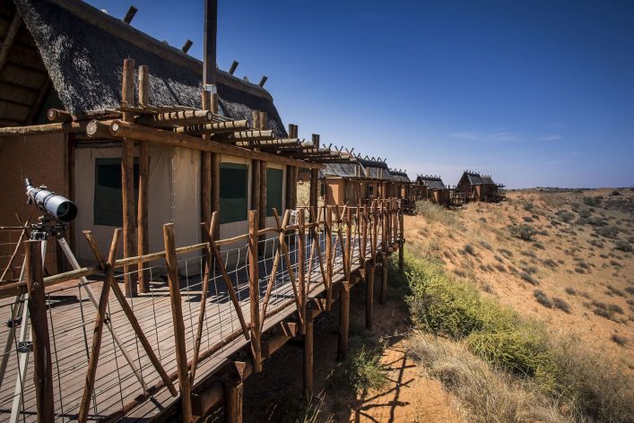 Die !Xaus Lodge im Kgalagadi Transfrontier Park ist eine tolle Safari Lodge