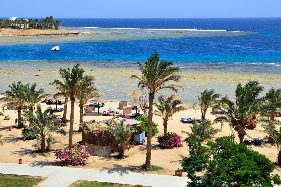 Strand mit Palmen in Marsa Alam