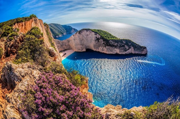 Die weltbekannte Bucht von Zakynthos