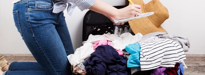 Young,Girl,Casually,Packs,Black,Suitcase