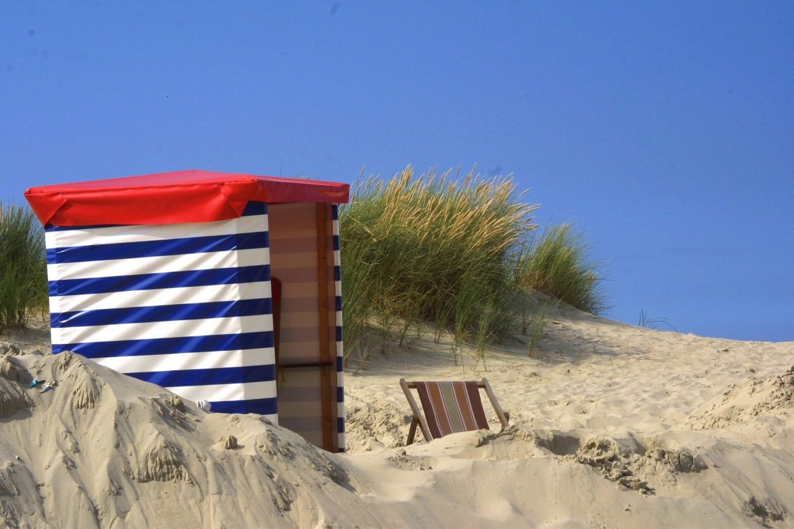 Strandkorb am Südstrand, einem der schönsten Strände auf Borkum